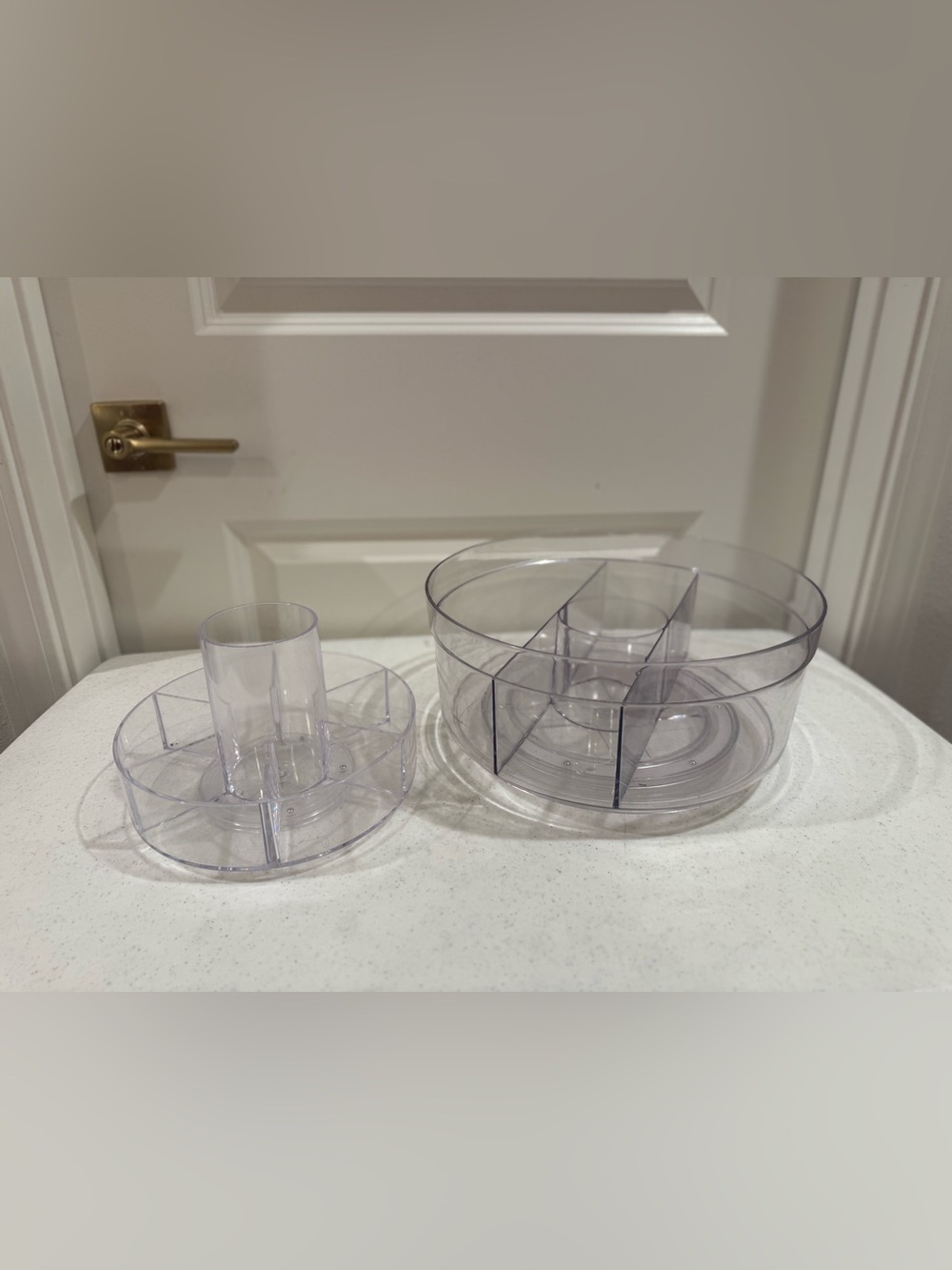 Clear Rotating Cosmetic Organizer - 2-Piece Makeup Storage Set